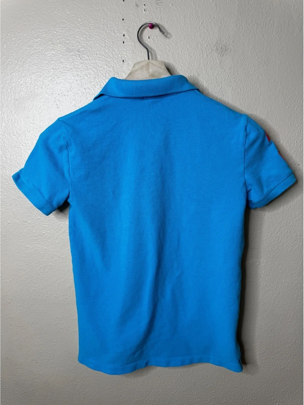 Polo Ralph Lauren Big Pony Polo Shirt Boys L 14-16 Blue Red #3 Short Sleeve